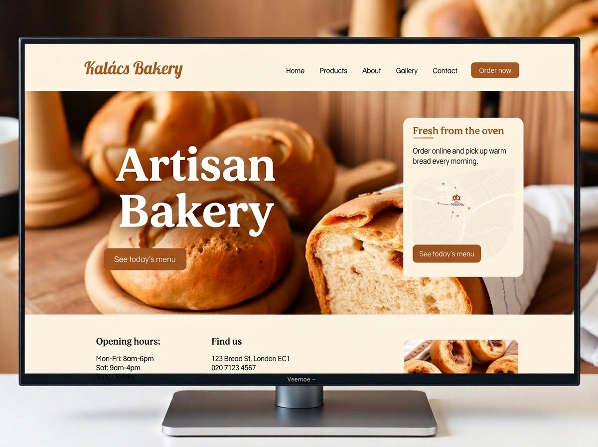 Kalács artisan bakery website preview