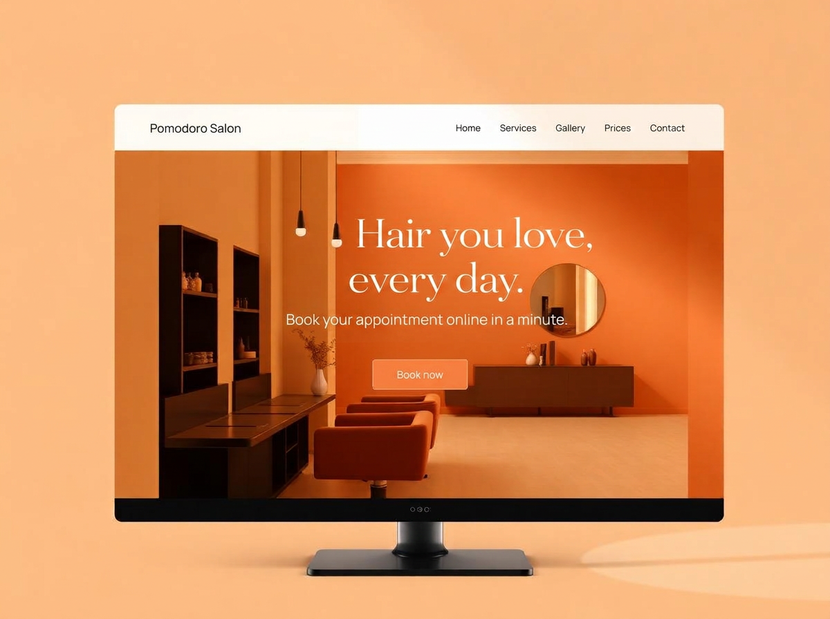 Pomodoro hair salon website preview